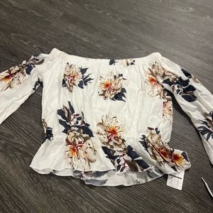 Floral off the shoulder blouse